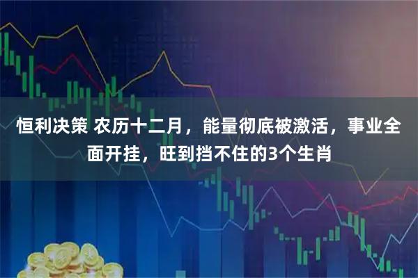 恒利决策 农历十二月，能量彻底被激活，事业全面开挂，旺到挡不住的3个生肖